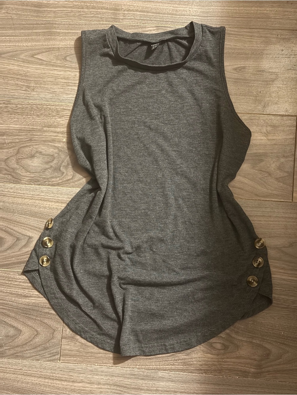 Women's Gray Sleeveless Tank Top - Picture 2 of 3